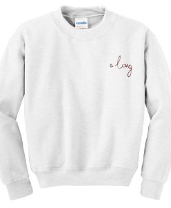 a long font sweatshirt