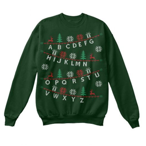 alphabet christmas sweatshirt